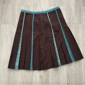 ATL Studio Brown A line pleated skirt size 4